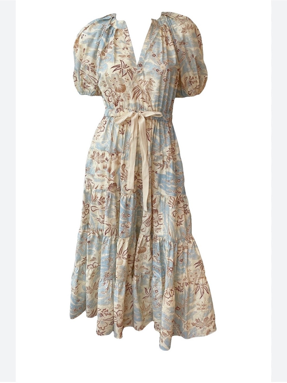 Ulla Johnson Olina Dress Gardenia Pre-Fall 2022 Size 0 NWT Floral Midi Dress